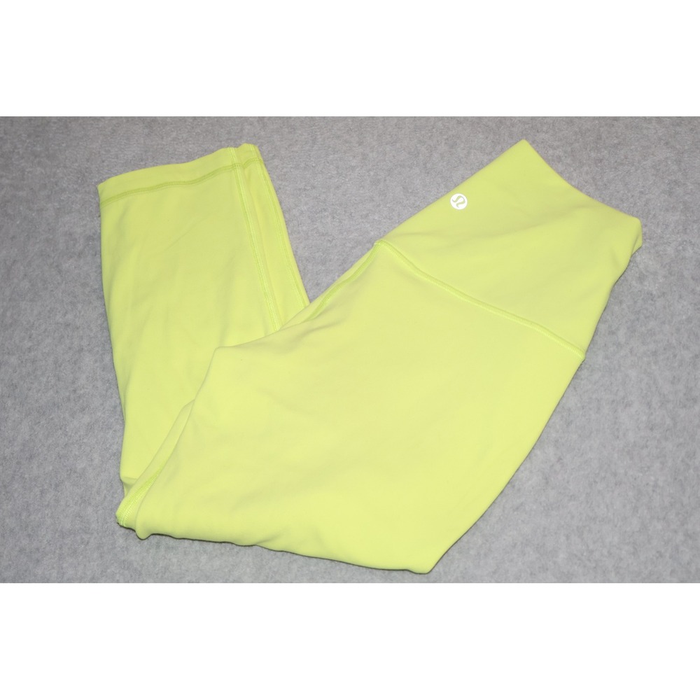 Lululemon Align Crop Women Size 6 Yellow High Rise Yoga Leggings Gym Workout **